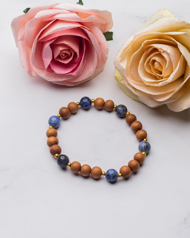 Sandalwood and Sodalite Men's Bracelet