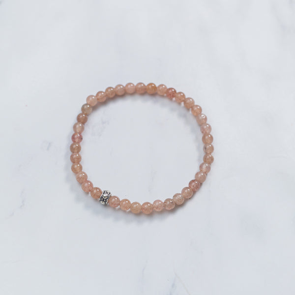 Strawberry Quartz Skinny Bracelet