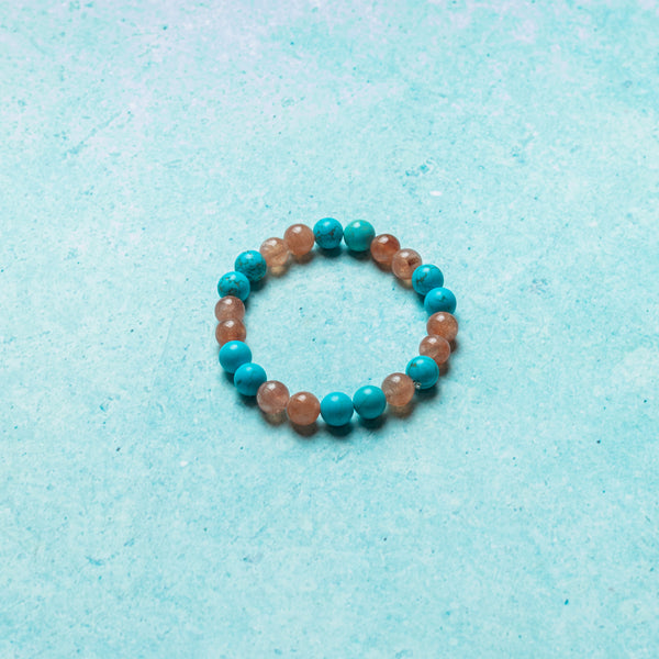 Sunstone and Turquoise Bracelet