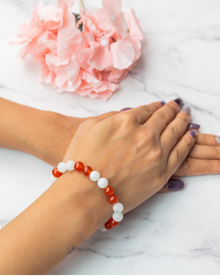 Carnelian And Moonstone Bracelet