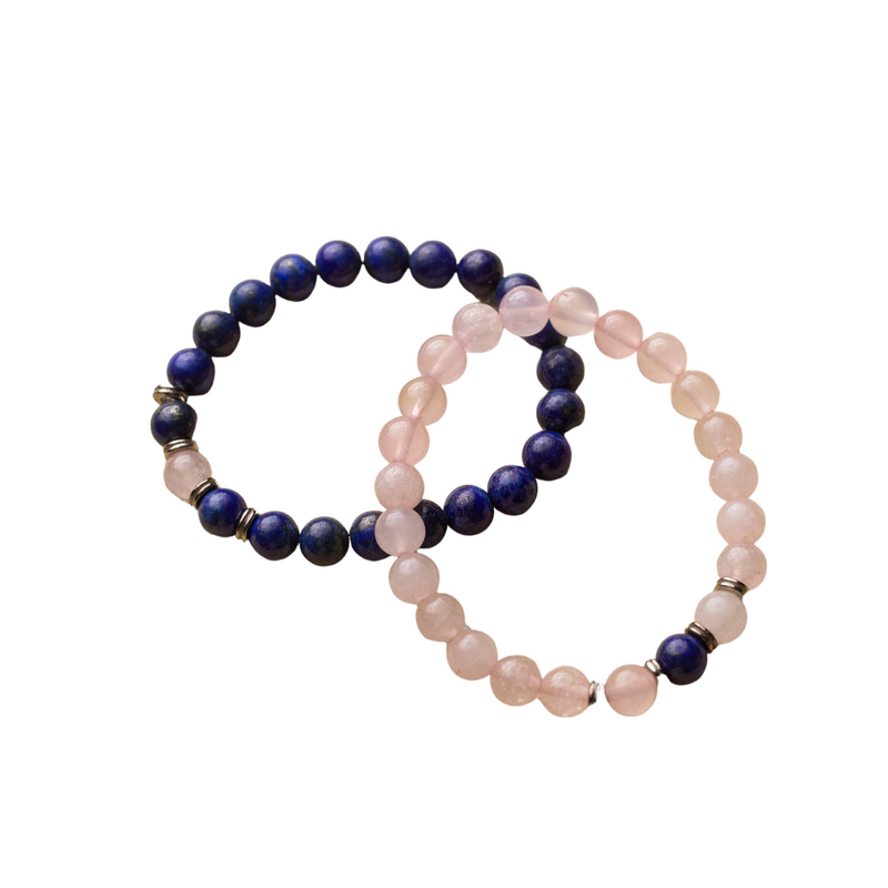 Rose Quartz and Lapis Lazuli Bracelet