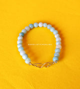 Amazonite Slim Bracelet with Angel Wing Charm