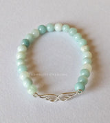 Amazonite Slim Bracelet with Angel Wing Charm