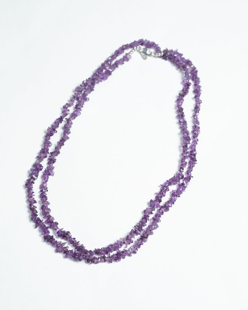 Amethyst Necklace Long Uncut