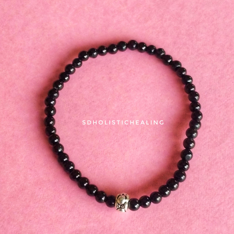 Black Tourmaline Skinny Bracelet 4mm