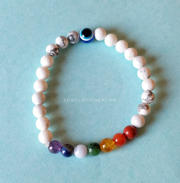 Howlite Chakra Slim Bracelet