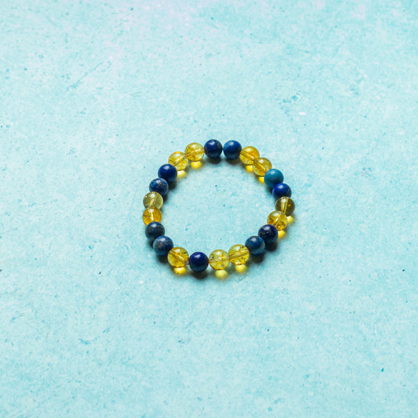 Citrine and Lapis Lazuli Bracelet