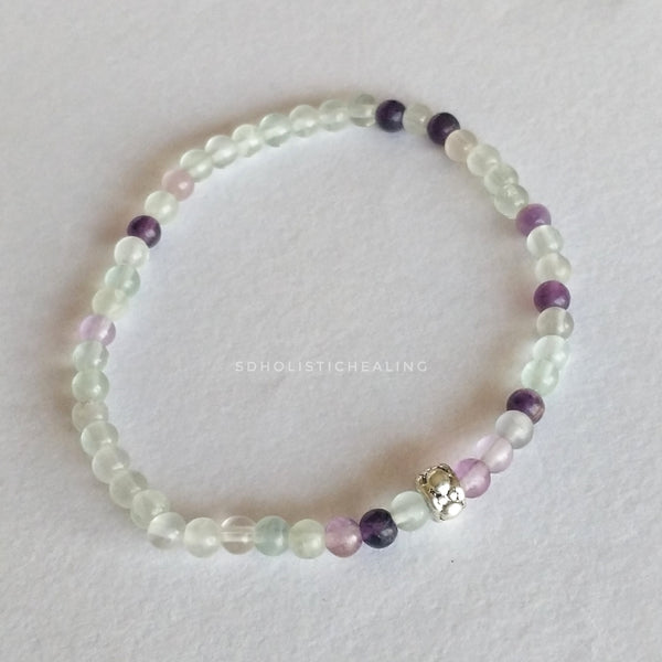 Multi Fluorite Skinny Bracelet 4mm