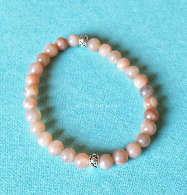 Peach Moonstone Slim Bracelet