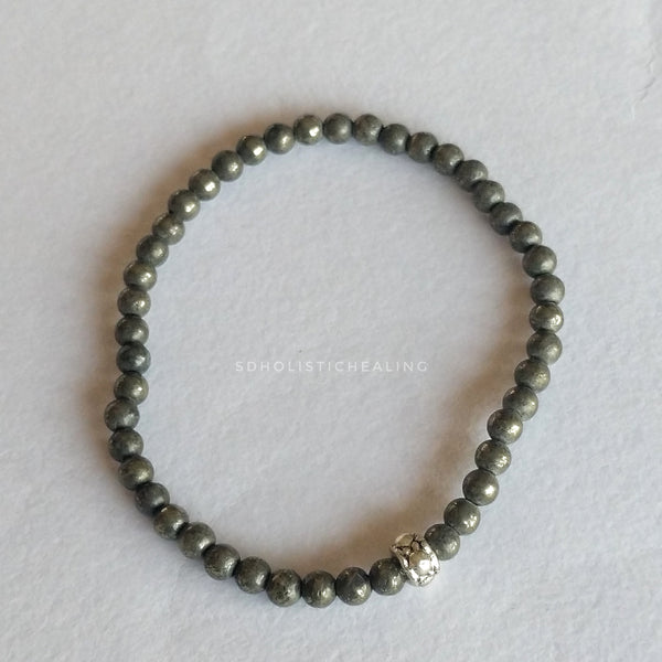 Pyrite Skinny Bracelet 4mm