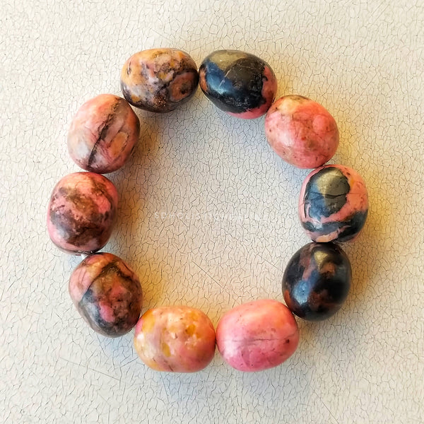 Rhodonite Tumble Stone Bracelet