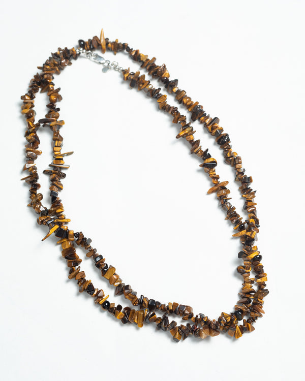 Tiger's Eye Necklace Long Uncut